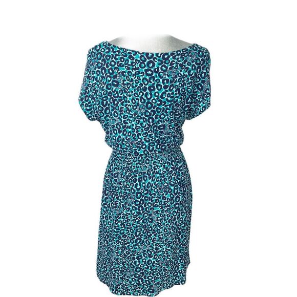 Lilly Pulitzer My Favorite Spot Teal and Navy Leopard Print Dress - Picture 2 of 3